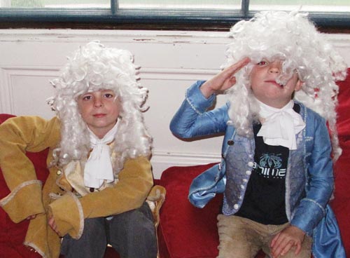 Toby didn't get the hang of the whole wig thing, but Joe looks scarily authentic, don't you think?