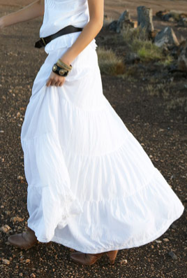 white summer maxi skirt