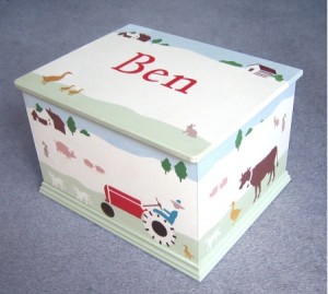 Anne Taylor Designs 1950's Retro Farm Personalised Keepsake Box