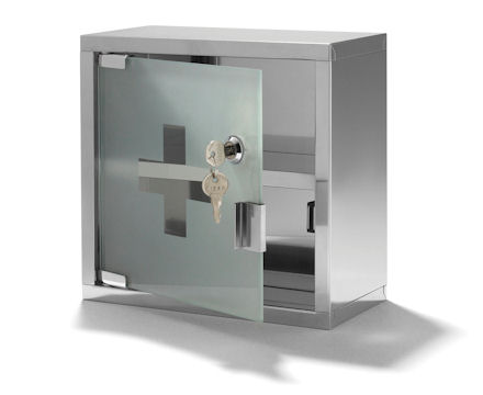 Lockable Glass Door Medicine Cabinet - aplaceforeverything.co.uk - £35.00