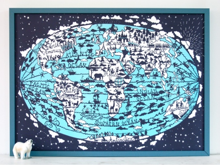 World Map Print at Famille Summerbelle
