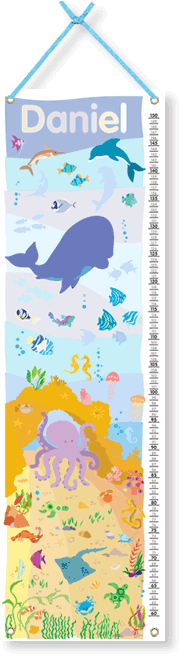 Deep Blue Sea Personalised Height Chart from Art Adventure