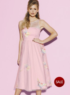 Vintage glamour pink dress