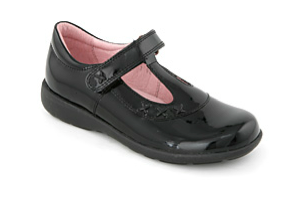 black patent T bar girls school shoes