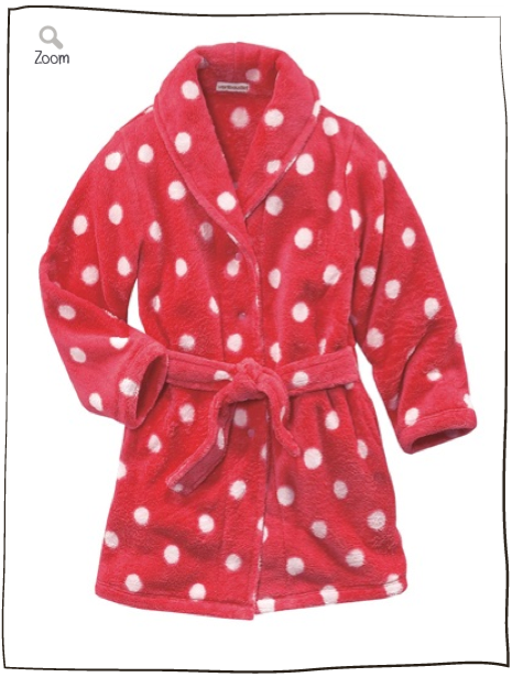 girls red spotty dressing gown