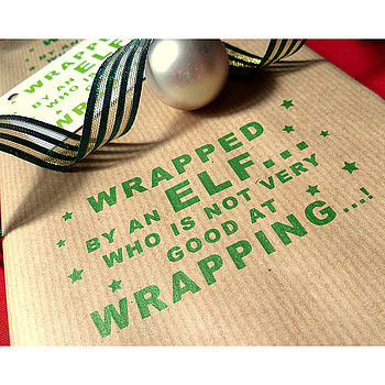 clumsy elf wrapping paper