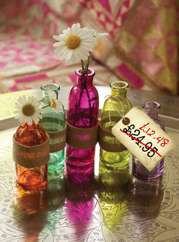 coloured bottles goft set