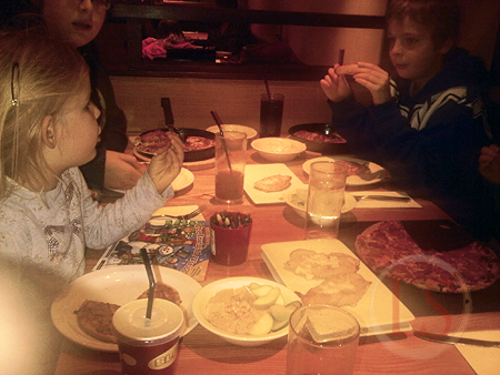 family meal at pizza hut