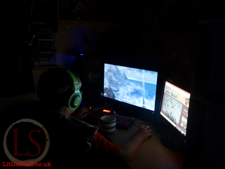 teenage gamer set up