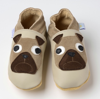 Daisy Roots Pug Dog Leather Shoes