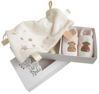 Daisy Roots Tabbeez Comforter and slippers gift set