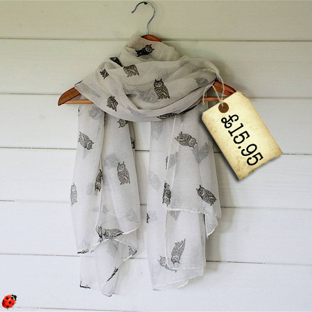 owl print scarf penelope tom