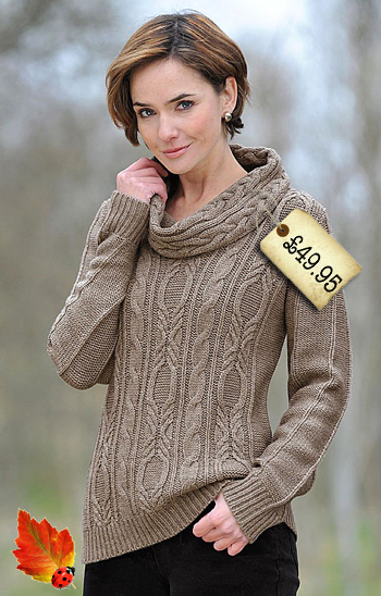 cable cowl neck sweater