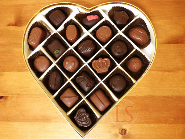 heart shaped chocolates for valentines