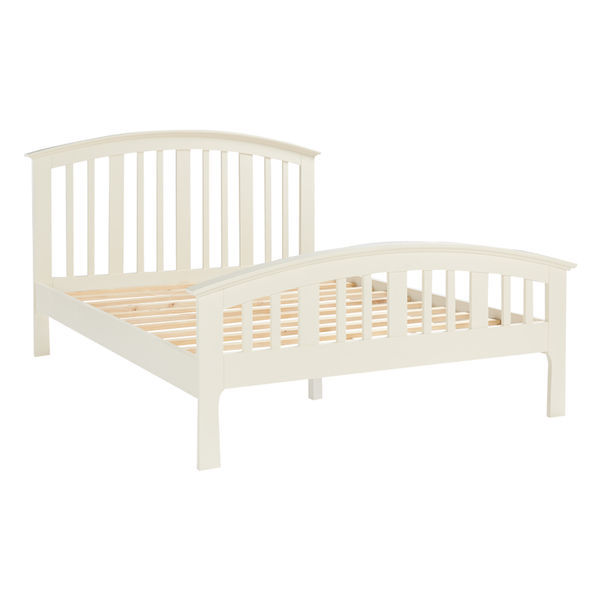 white wooden double bed