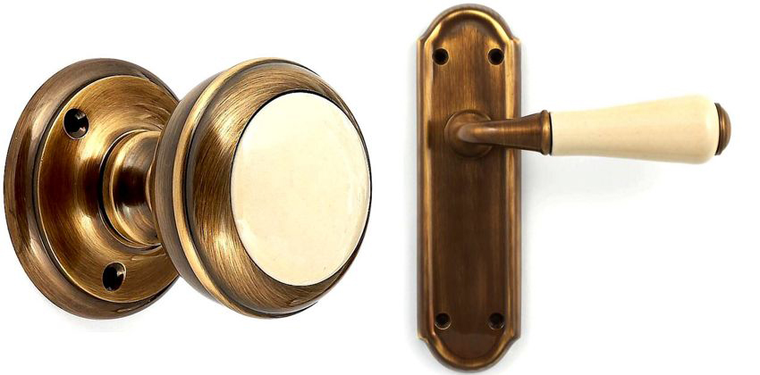 Love this similar styling but you get to choose between the cream ceramic level latch or the ceramic mortice knob.