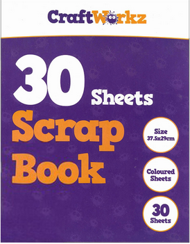 fantastic value scrapbook with 30 sheets of coloured paper - 99p!