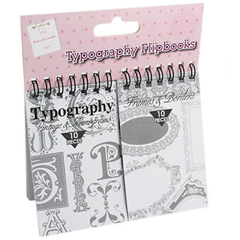 2 pack of typography flip books with black and white vintage designs - 99p!