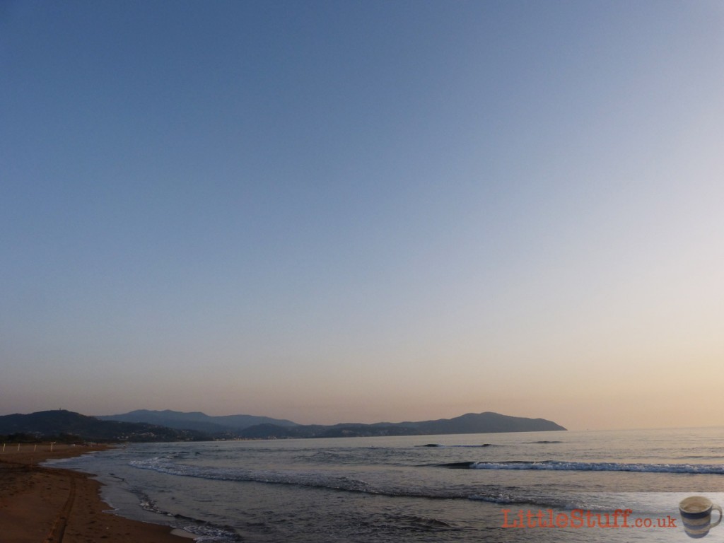 sunset from Dei Pini beach at paestum