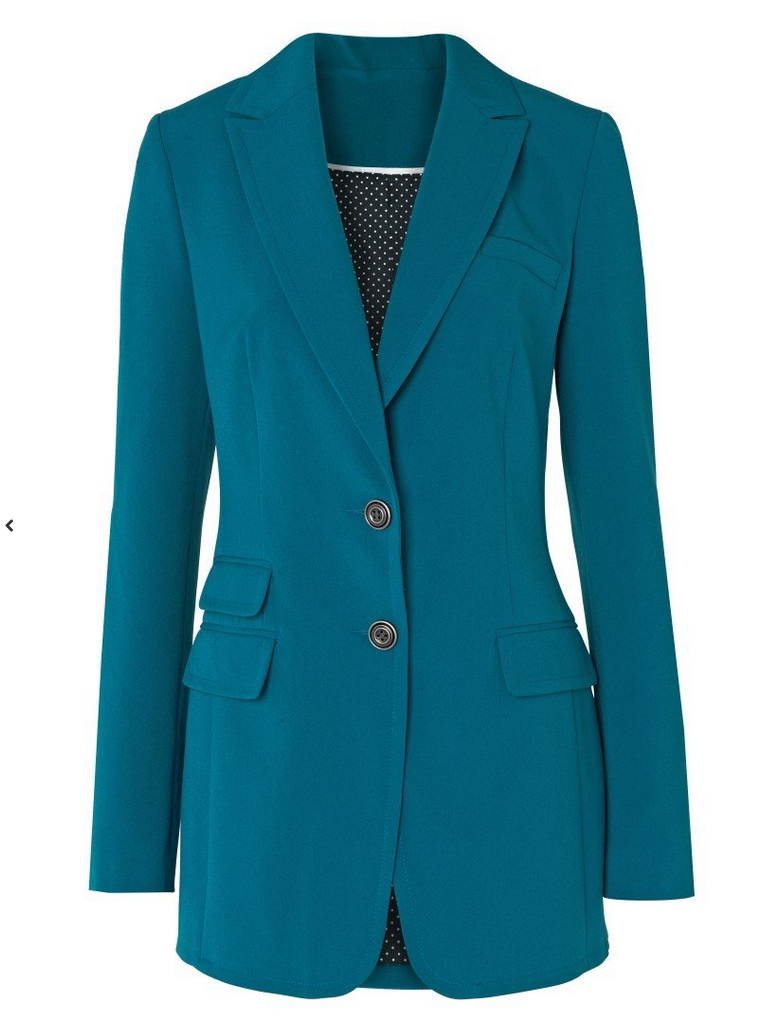 bright blue long line boyfriend jacket tall ladies