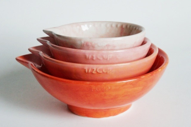 pottery measuring cups