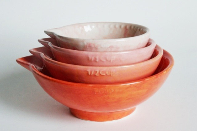 pottery measuring cups