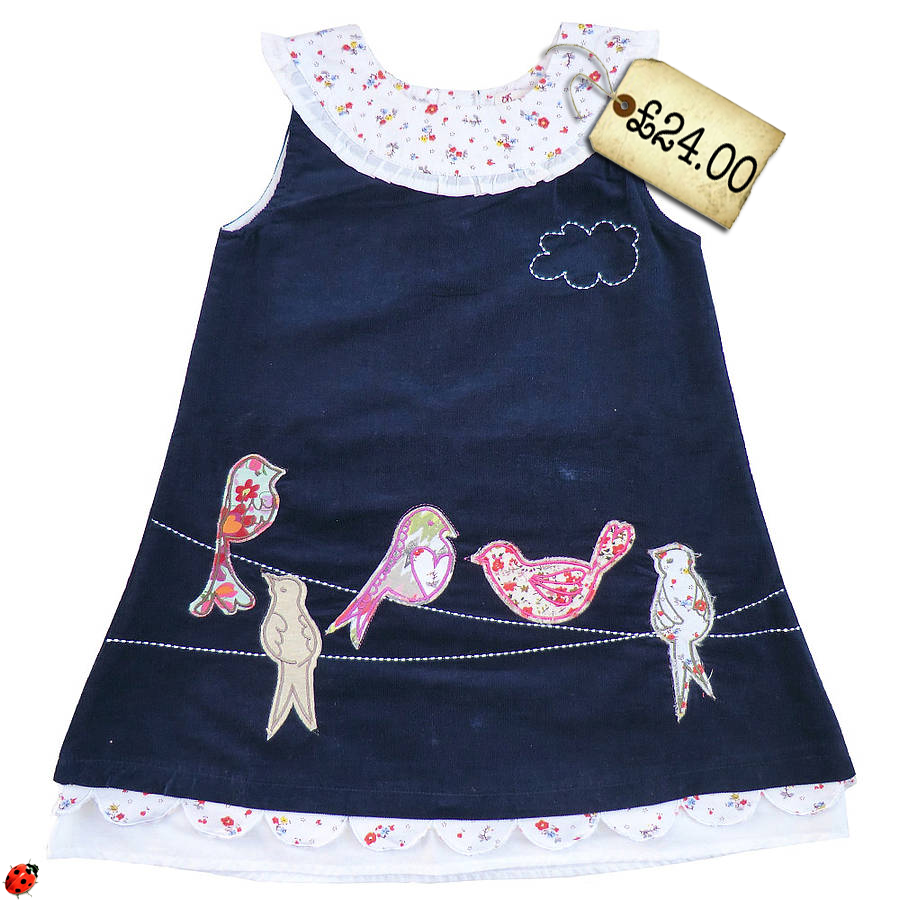 navu cord birdie pinafore dress