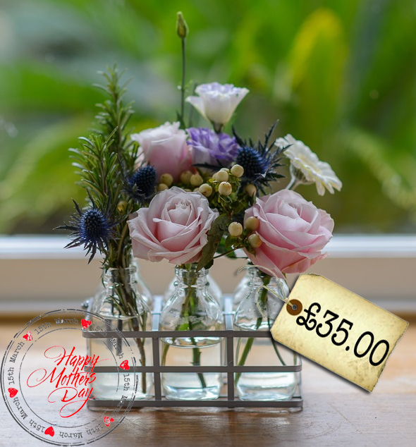 vintage milk crate with fresh flowers