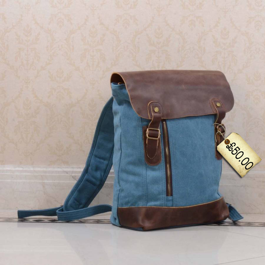 Spotted! Canvas Leather Backpack perfect for summer trips - LittleStuff
