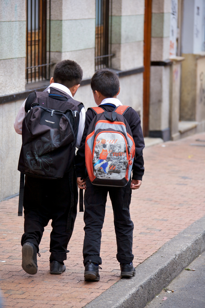 Two friends on the Walk To School - image courtesy of Shutterstock