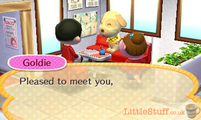 This is my first meeting with Goldie, my very first customer