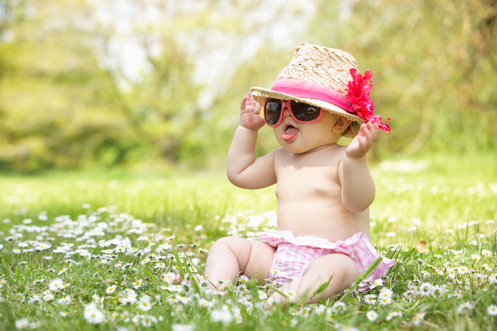 baby girl in sunglasses and hat - image courtesy of shutterstock