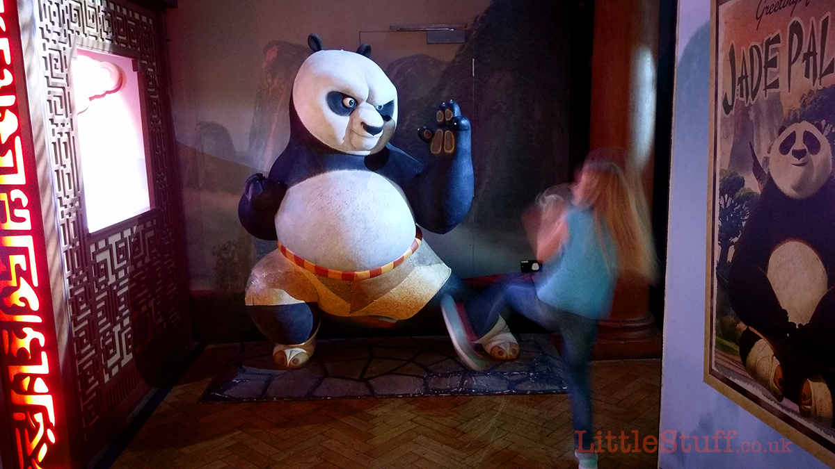 When Po's striking THT pose, there's only one thing a 9yr old kickboxer can do back...