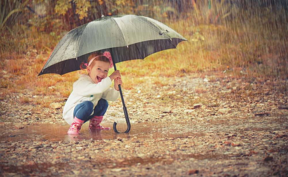happy girl in the rain - image courtesy of shutterstock