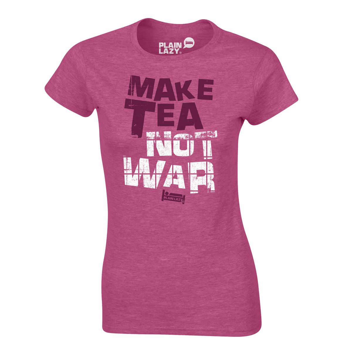 make tea not war marl rasberry t-shirt