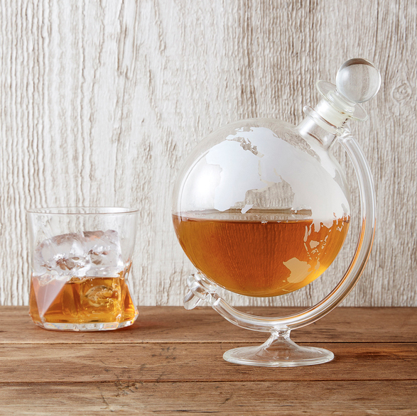 glass globe whisky decanter