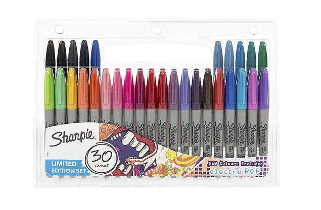 large pack of coloured sharpies