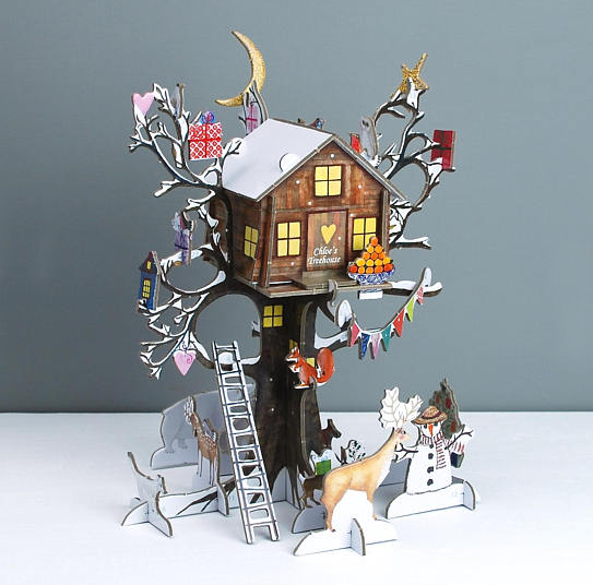 personalised festive treehouse advent calendar