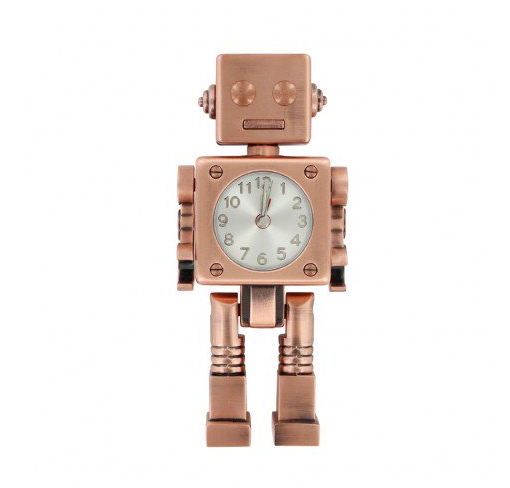 copper robot alarm clock