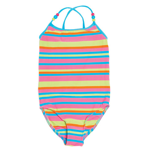 Mitty James Tropical Stripe Swimsuit - proper girls swimwear - LittleStuff