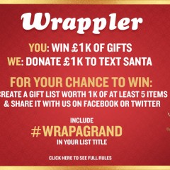 WIN £1000 of Christmas Gifts – and a matching donation to TextSanta #WrapAGrand