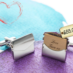 Valentine’s Gifts – Personalised Envelope Cufflinks
