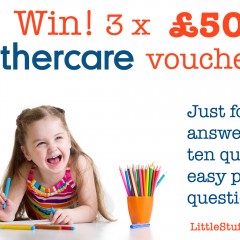 Child under 8? We need your opinion… (win 3 x £50 Mothercare vouchers too!)