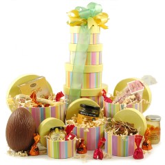 Striped Easter Food Tower by Hampergifts #EasterGiftGuide