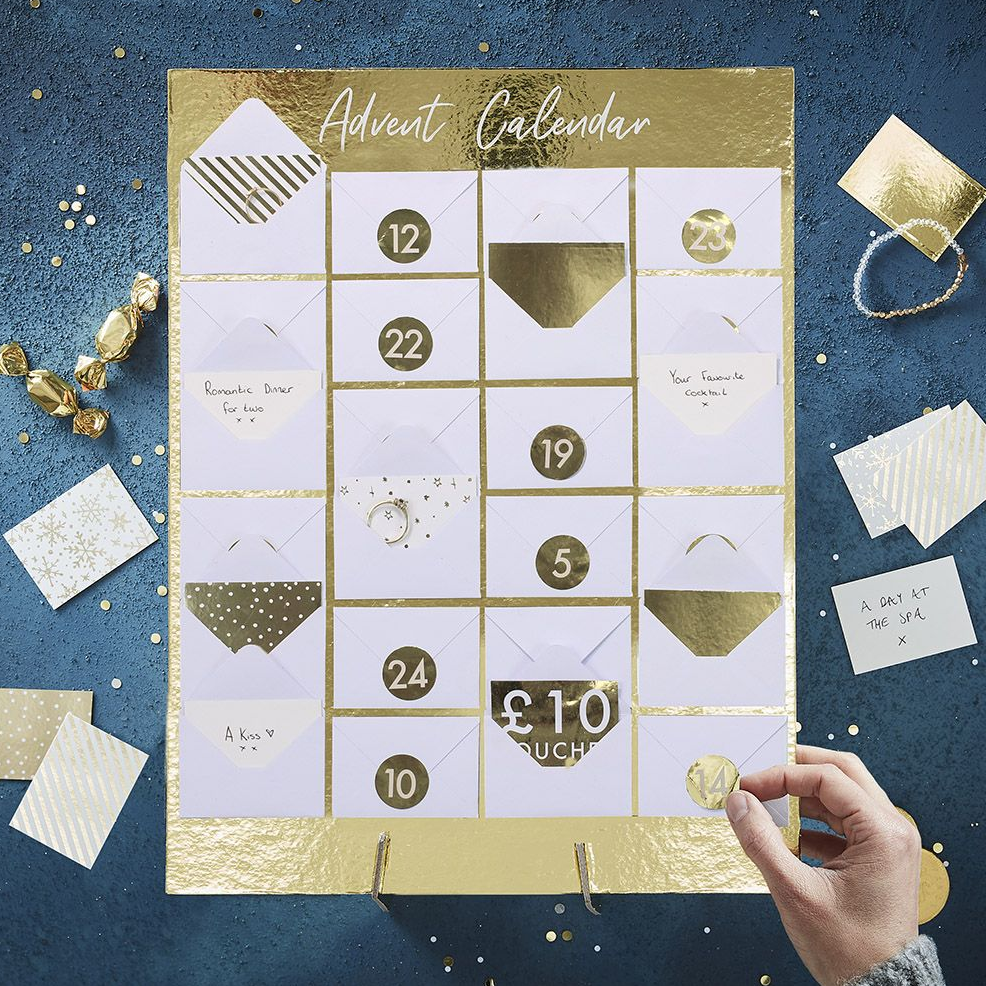Gold mini envelope advent calendar - Paperchase