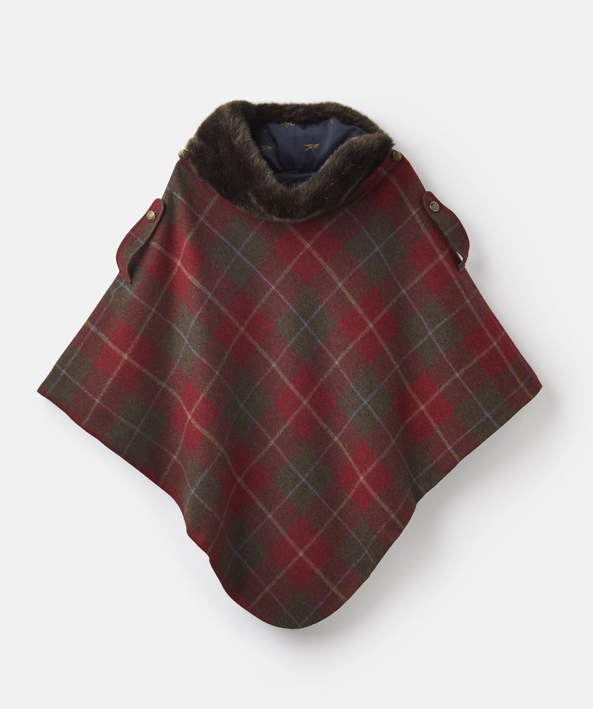 Hazelwood Tweed Poncho with Faux Fur Collar | Pre-Christmas Shopping