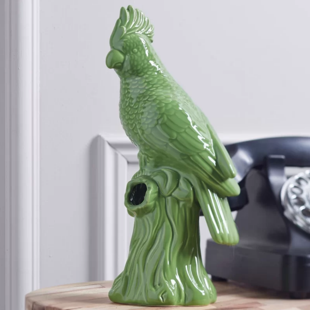 kitsch parrot vase