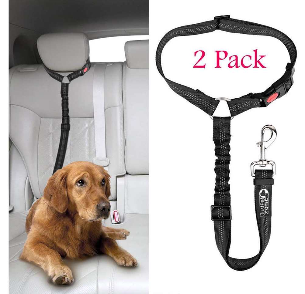 Headrest Dog Car Seat Belt with Anti shock Elastic Bungee Buffer 