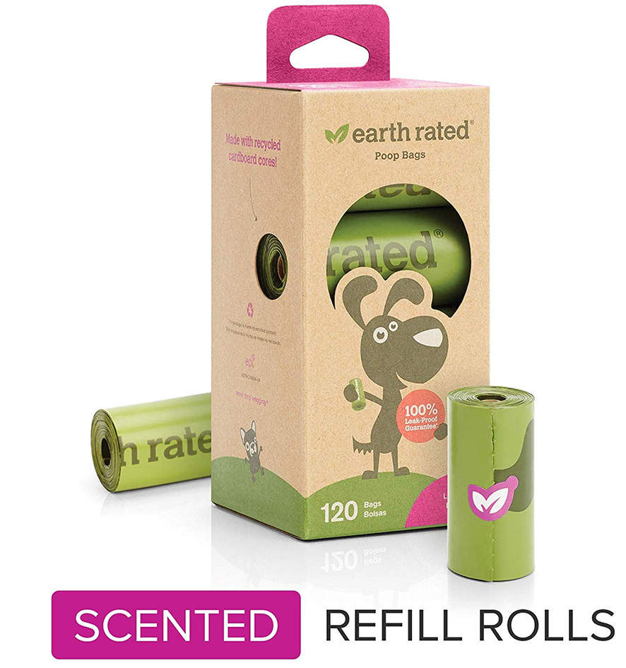 Earth Rated 120-Count Dog Waste Bags, Biodegradable Lavender-Scented Poop Bags, 8 Refill Rolls - amazon top pet buys