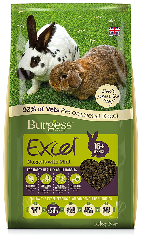 Burgess Excel Nuggets with Mint Adult Rabbit Food, 10 kg - amazon Top Pet Buys